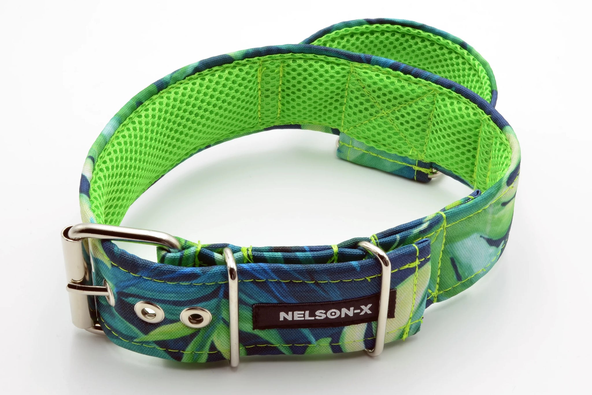 NELSON-X Hundehalsband mit Griff FLORAL 5 cm