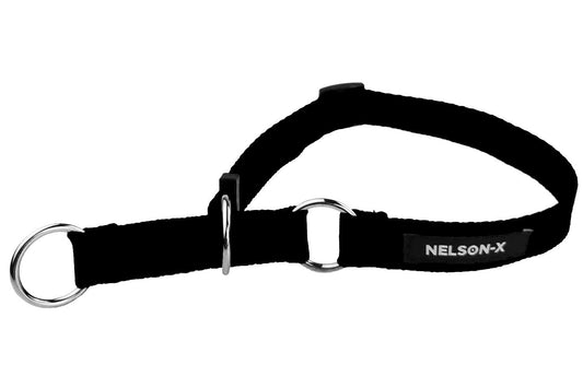 NELSON-X halbspannende Hundehalsband Metallversteller